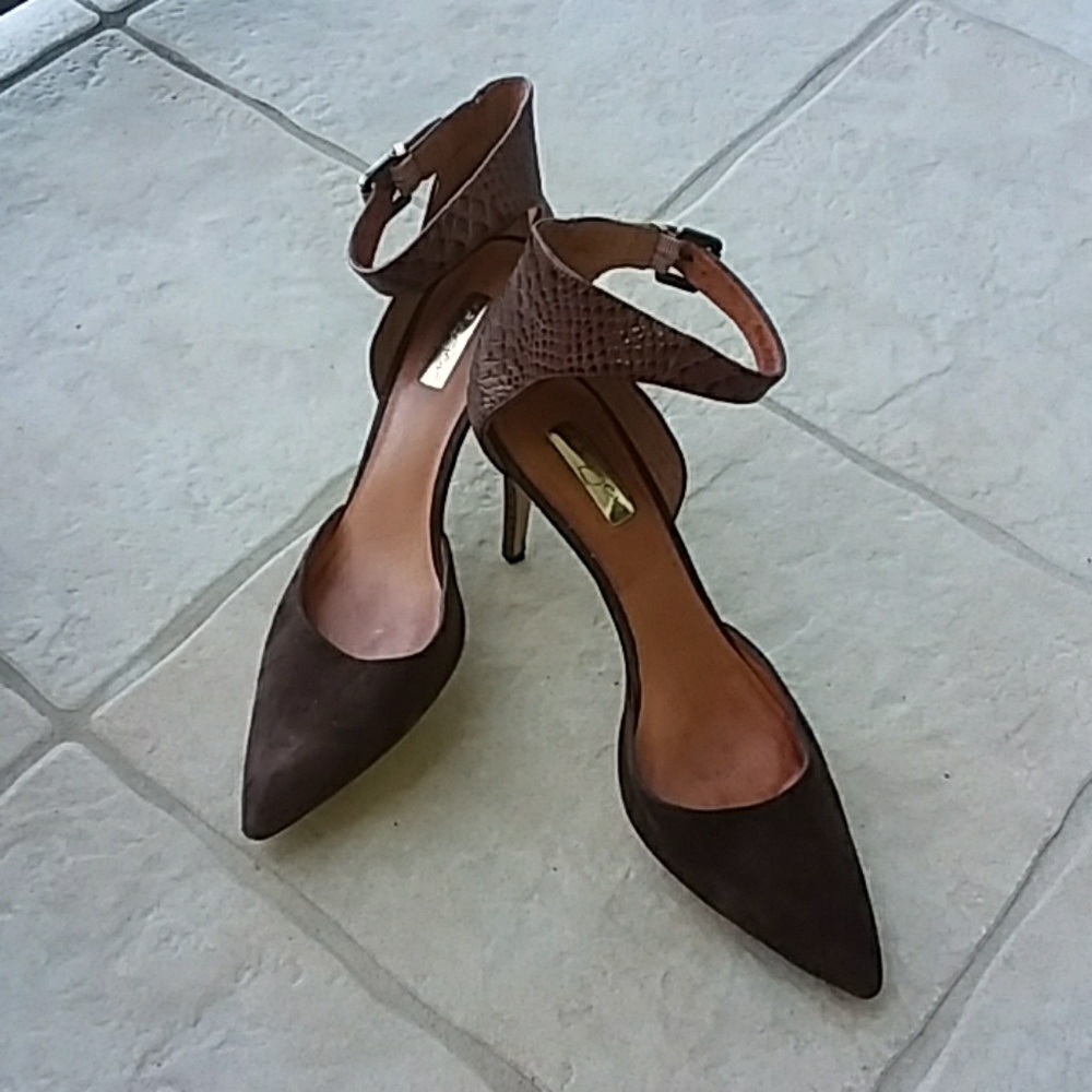 Halogen Snakeskin and Suede Pumps